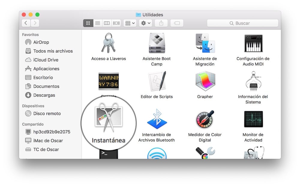 Instantanea Mac OS X